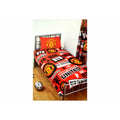 Red-Black-Yellow - Front - Manchester United FC Official Football Patch Single Duvet And Pillow Set