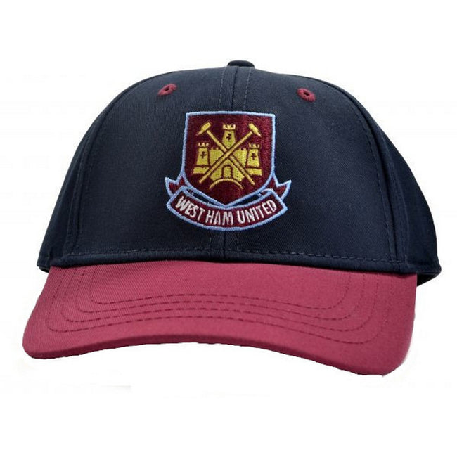 Navy Claret - Back - West Ham United FC Unisex Adults Classic Crest Contrast Baseball Cap