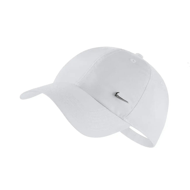 White - Side - Nike Unisex Adult Metal Swoosh Cap
