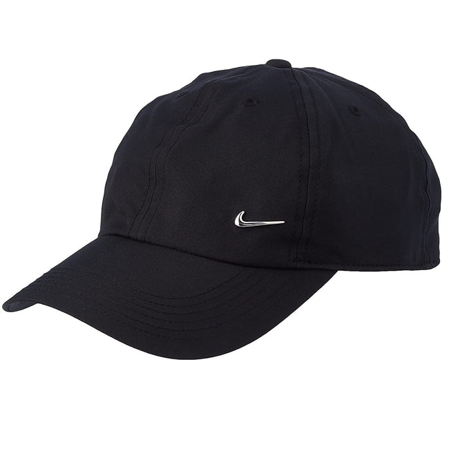 Black-Metallic Silver - Front - Nike Youths Baseball Cap
