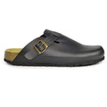 Black - Back - Sanosan Mens Berlin Nappa Leather Sandals