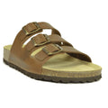 Brown - Front - Sanosan Mens Lisbon Leather Sandals