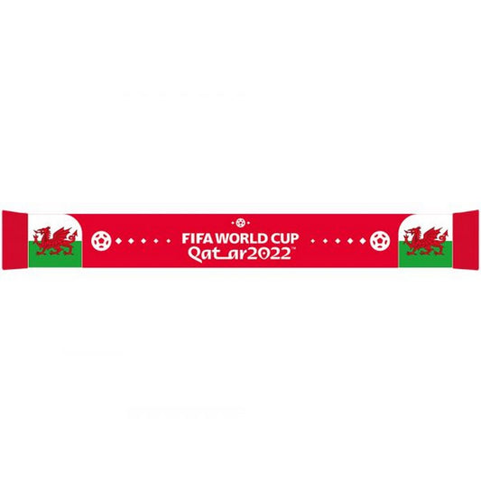 Red-White-Green - Front - Wales World Cup 2022 Jacquard Knitted Winter Scarf