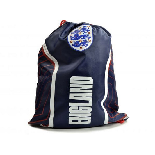 Navy-Red-White - Front - England Flash Drawstring Bag