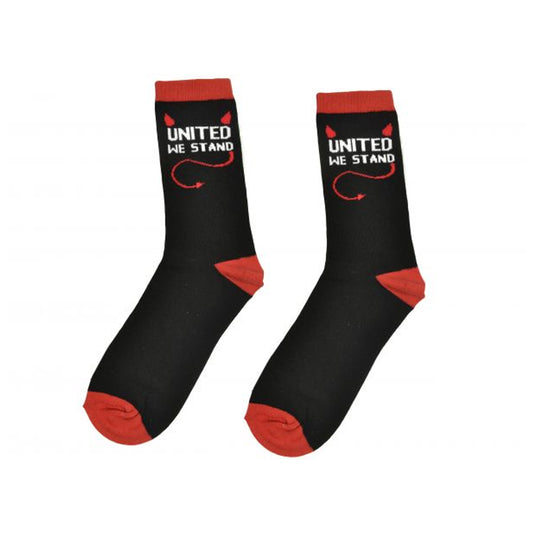 Black-Red - Front - Team Direct Unisex Adult United We Stand Socks