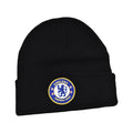 Navy Blue - Back - Chelsea FC Unisex Adult Crest Knitted Beanie