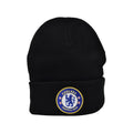 Navy Blue - Front - Chelsea FC Unisex Adult Crest Knitted Beanie