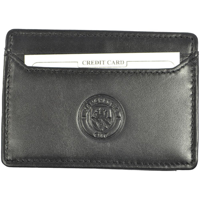 Black - Back - Manchester City FC Leather Money Clip Wallet