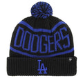 Blue-Black - Front - LA Dodgers Calgary MLB 47 Knitted Cuff Bobble Hat