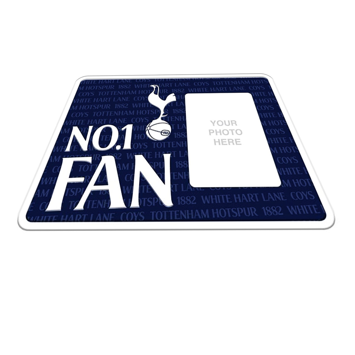 Navy Blue-White - Side - Tottenham Hotspur FC No 1 Metal Framed Plaque