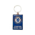 Blue-White-Silver - Front - Chelsea FC Stamford Bridge Crest Keyring