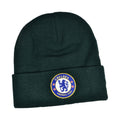 Dark Green - Back - Chelsea FC Bronx Crest Knitted Turn Up Hat