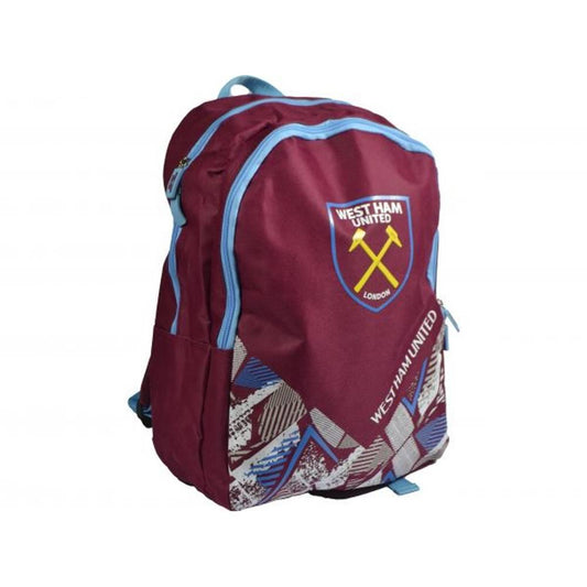 Burgundy-Sky Blue - Front - West Ham United FC Crest Backpack