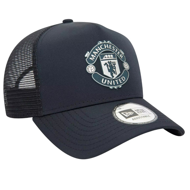 Navy - Side - Manchester United FC New Era Rubber Badge Trucker Cap