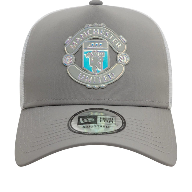 Grey - Front - Manchester United FC 9Forty New Era E frame Trucker Cap