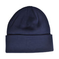 Navy - Back - Arsenal FC Crest Knitted Turn Up Beanie