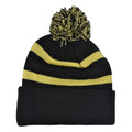 Black-Gold - Back - Arsenal FC Cannon Striped Bobble Beanie