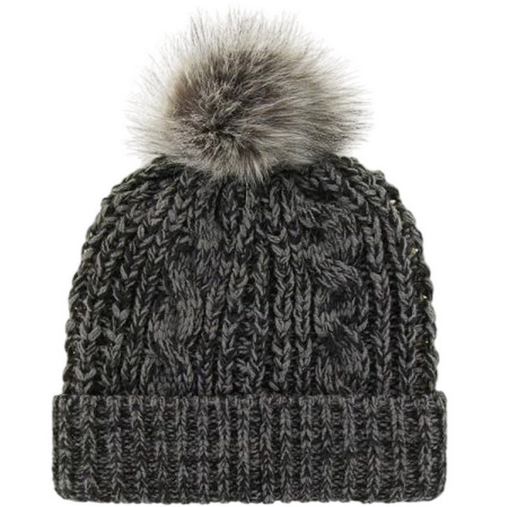 Grey-White - Back - Liverpool FC 47 Pom Pom Beanie