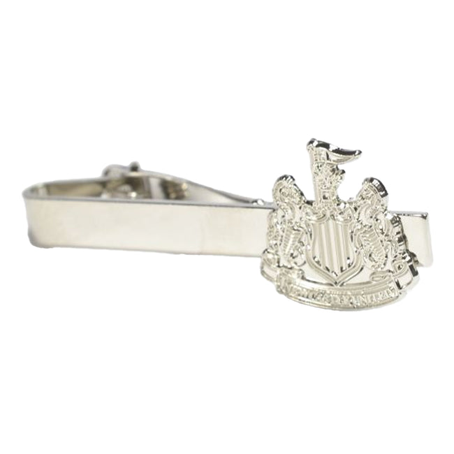 Silver - Back - Newcastle United FC Silver Plated Crest Tie Slide