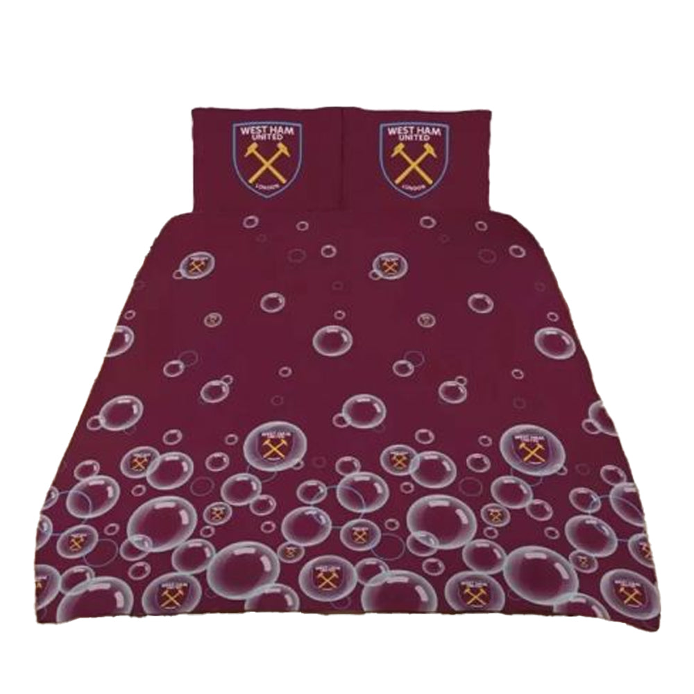 Maroon - Side - West Ham United FC Forever Blowing Reversible Bubbles Duvet Cover Set
