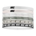 Soft Pink-Light Grey-White - Front - Nike Printed Flex Classic Headband (Pack of 6)