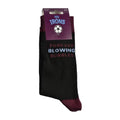 Black-Maroon - Back - West Ham United FC Unisex Adult Irons Forever Blowing Bubbles Socks