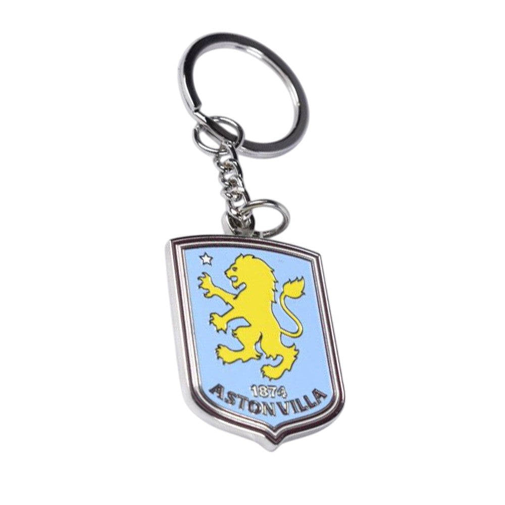 Sky Blue-Yellow-Silver - Back - Aston Villa FC Crest Keyring