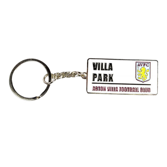 Silver-White - Front - Aston Villa FC Street Sign Keyring