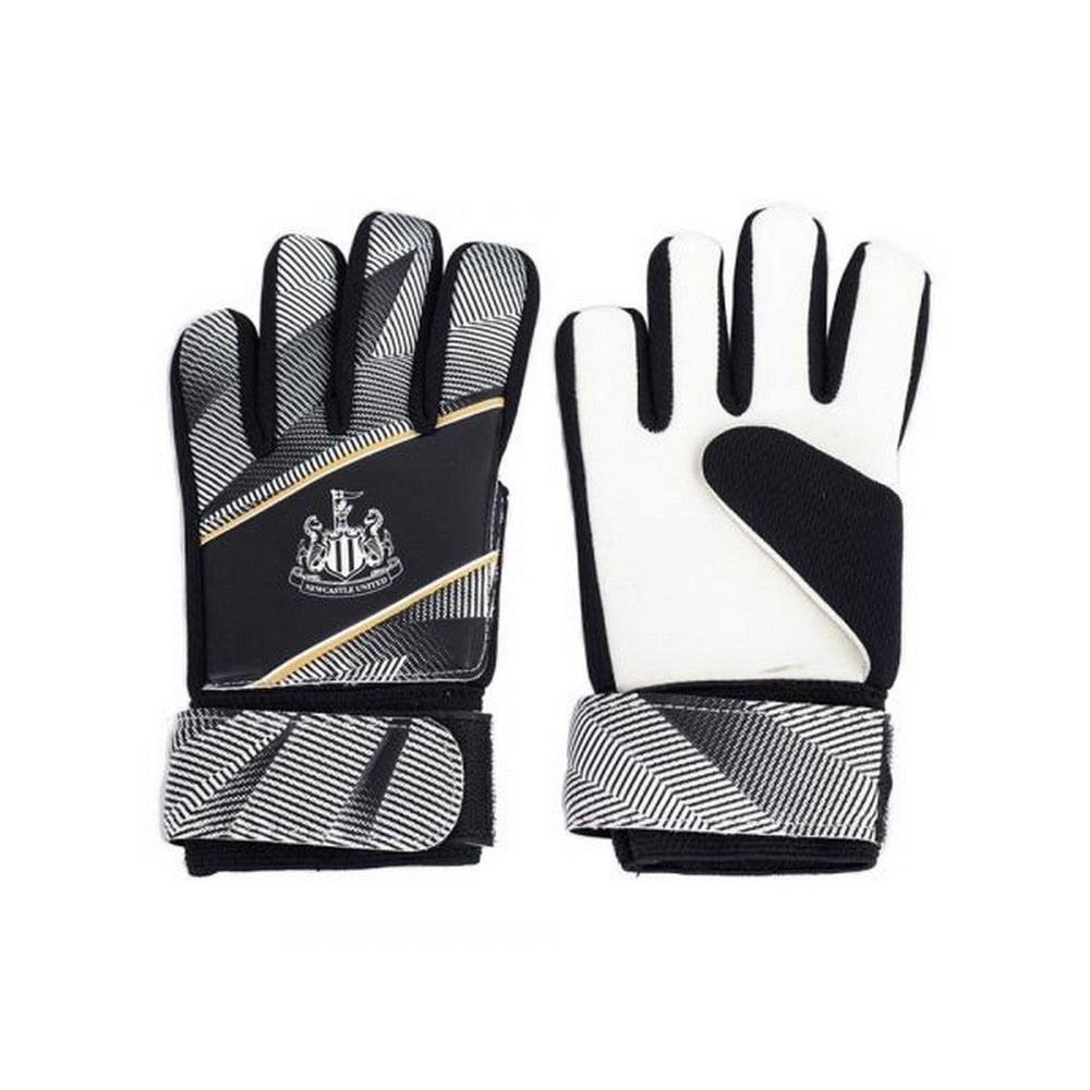 Black-White - Back - Newcastle United FC Childrens-Kids Fuse Goalkeeper Gloves