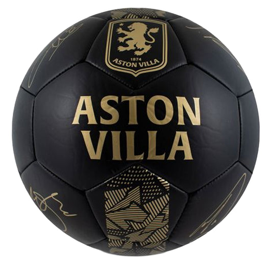 Black-Gold - Front - Aston Villa FC Phantom Printed Signature Football