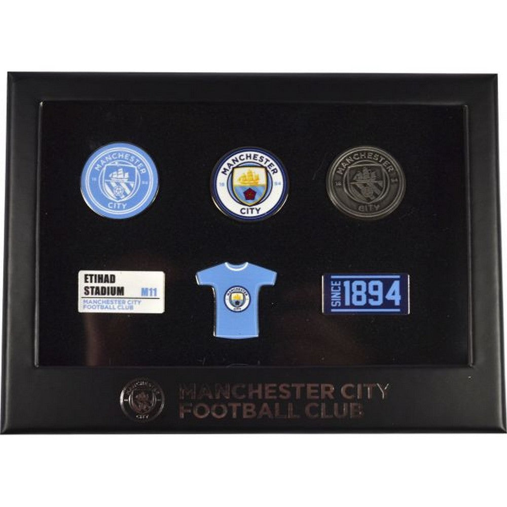 Sky Blue-White-Black - Back - Manchester City FC Executive Badge Set (Pack of 6)