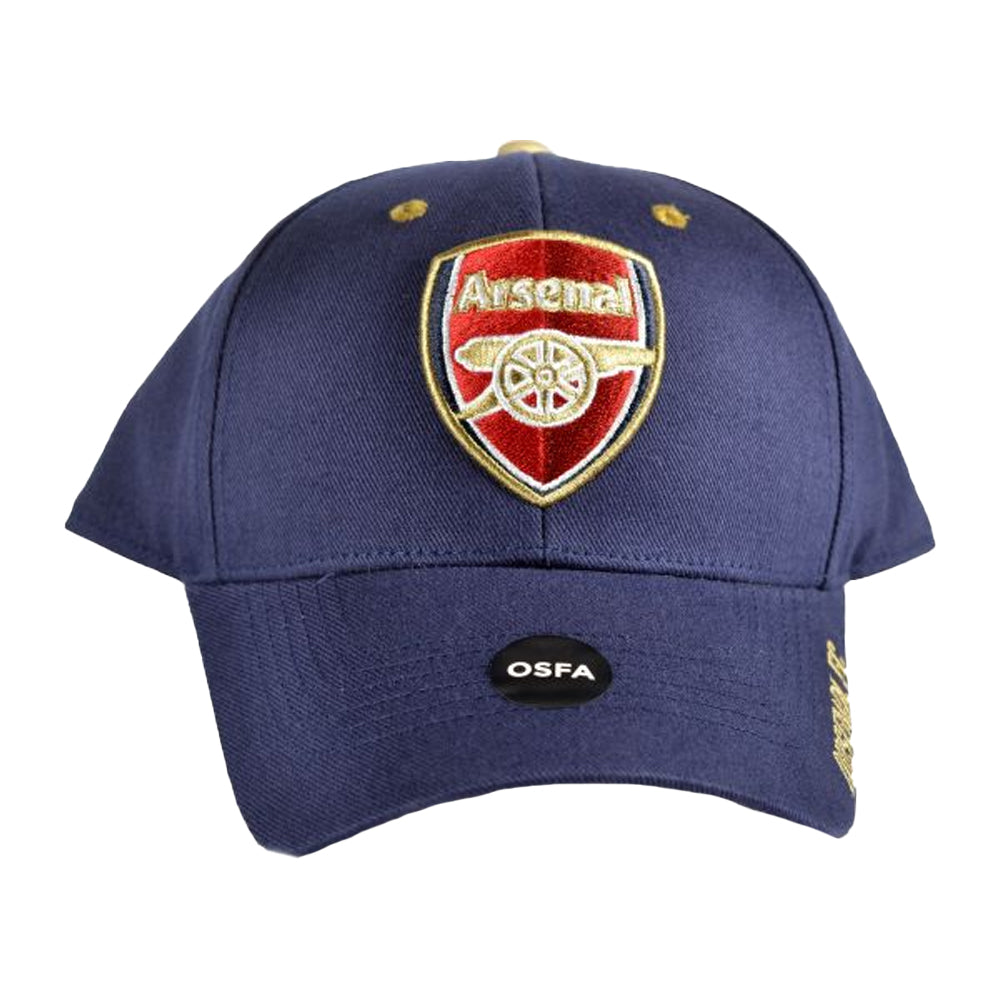 Light Navy-Gold - Back - Arsenal FC Unisex Adult Wordmark Crest Baseball Cap
