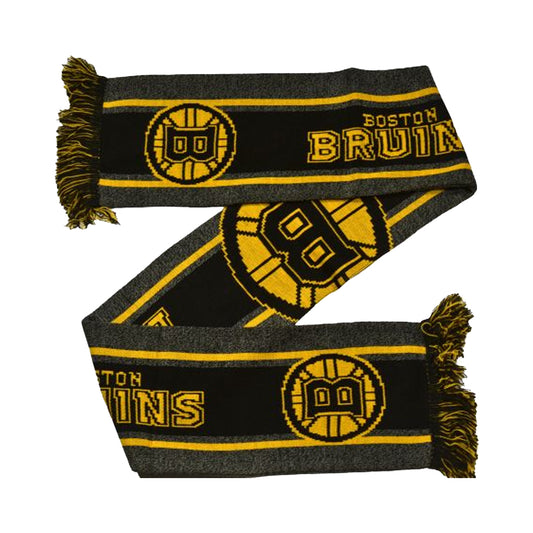Grey-Black-Yellow - Front - Boston Bruins Big Logo Scarf