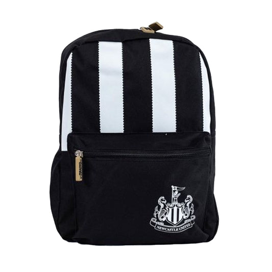 Black-White - Front - Newcastle United FC Childrens-Kids Stripe Backpack