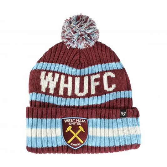 Cardinal-Sky Blue-Yellow - Front - West Ham United FC 47 Bobble Beanie