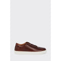 Brown - Front - Burton Mens Smart Leather Trainers