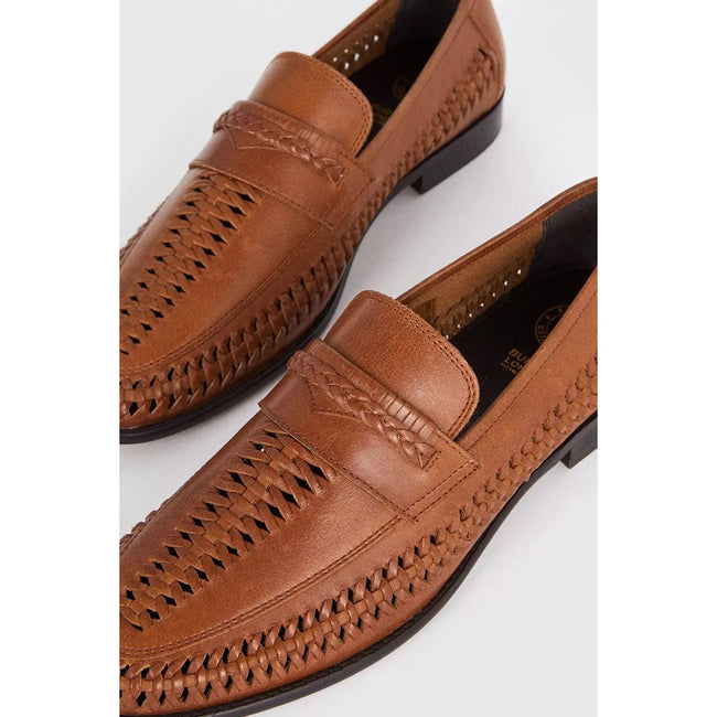Brown - Lifestyle - Burton Mens Basket Leather Loafers