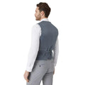 Grey - Back - Burton Mens Textured Slim Waistcoat