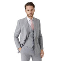 Grey - Side - Burton Mens Textured Slim Waistcoat