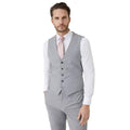 Grey - Front - Burton Mens Textured Slim Waistcoat