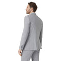 Grey - Back - Burton Mens Textured Slim Suit Jacket