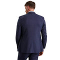 Navy Marl - Back - Burton Mens Double-Breasted Slim Suit Jacket