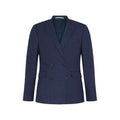 Navy Marl - Front - Burton Mens Double-Breasted Slim Suit Jacket