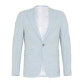 Pale Blue - Front - Burton Mens End On End Skinny Suit Jacket
