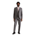 Grey - Lifestyle - Burton Mens Grid Checked Textured Slim Suit Jacket