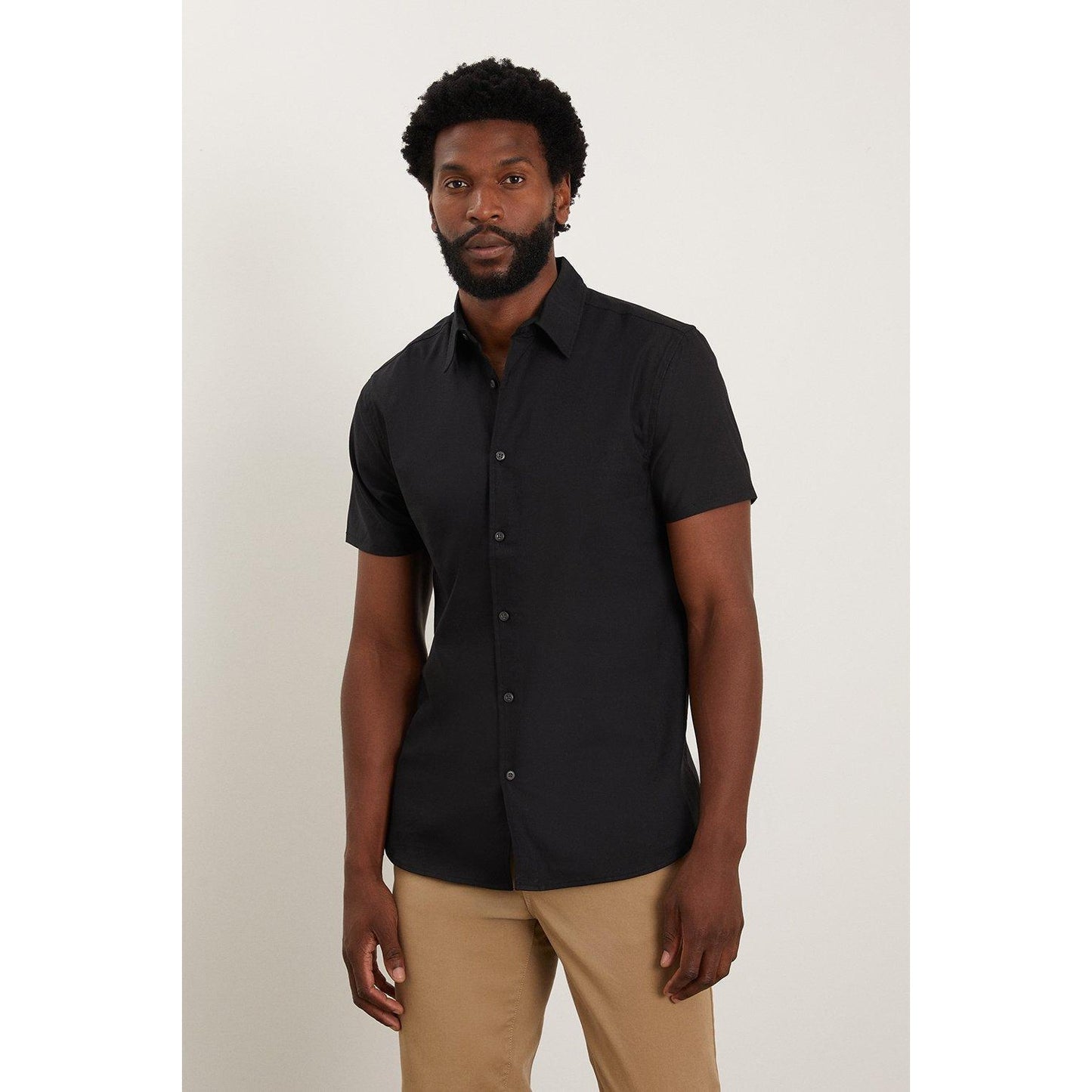 Black - Front - Burton Mens Sateen Short-Sleeved Shirt