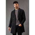 Charcoal - Front - Burton Mens Wool Double-Breasted Coat