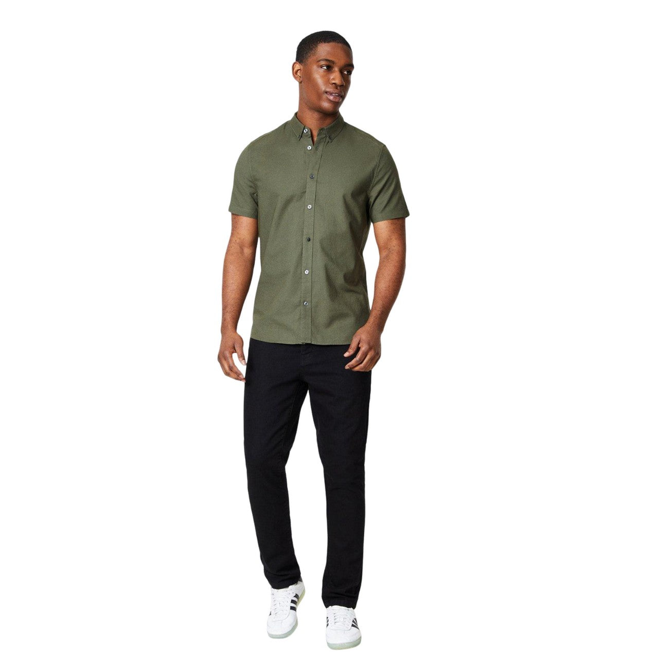 Khaki Green - Side - Burton Mens Oxford Short-Sleeved Shirt