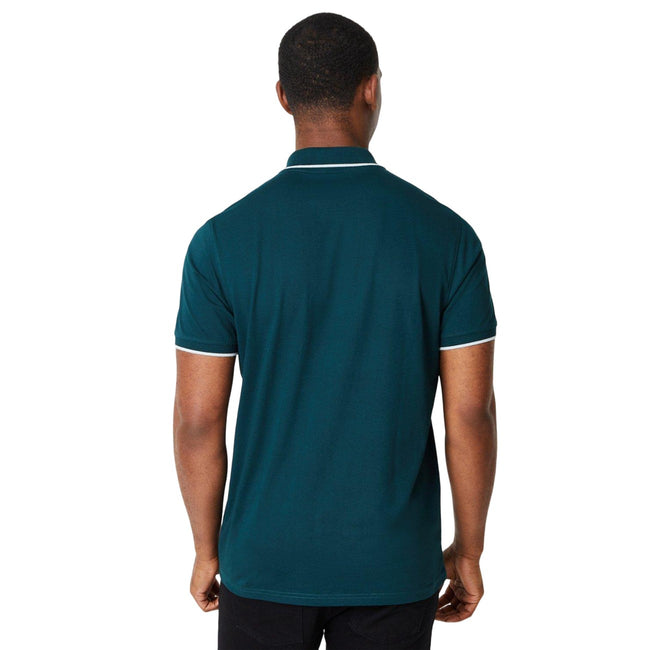 Dark Green - Back - Burton Mens Zip Neck Sports Polo Shirt
