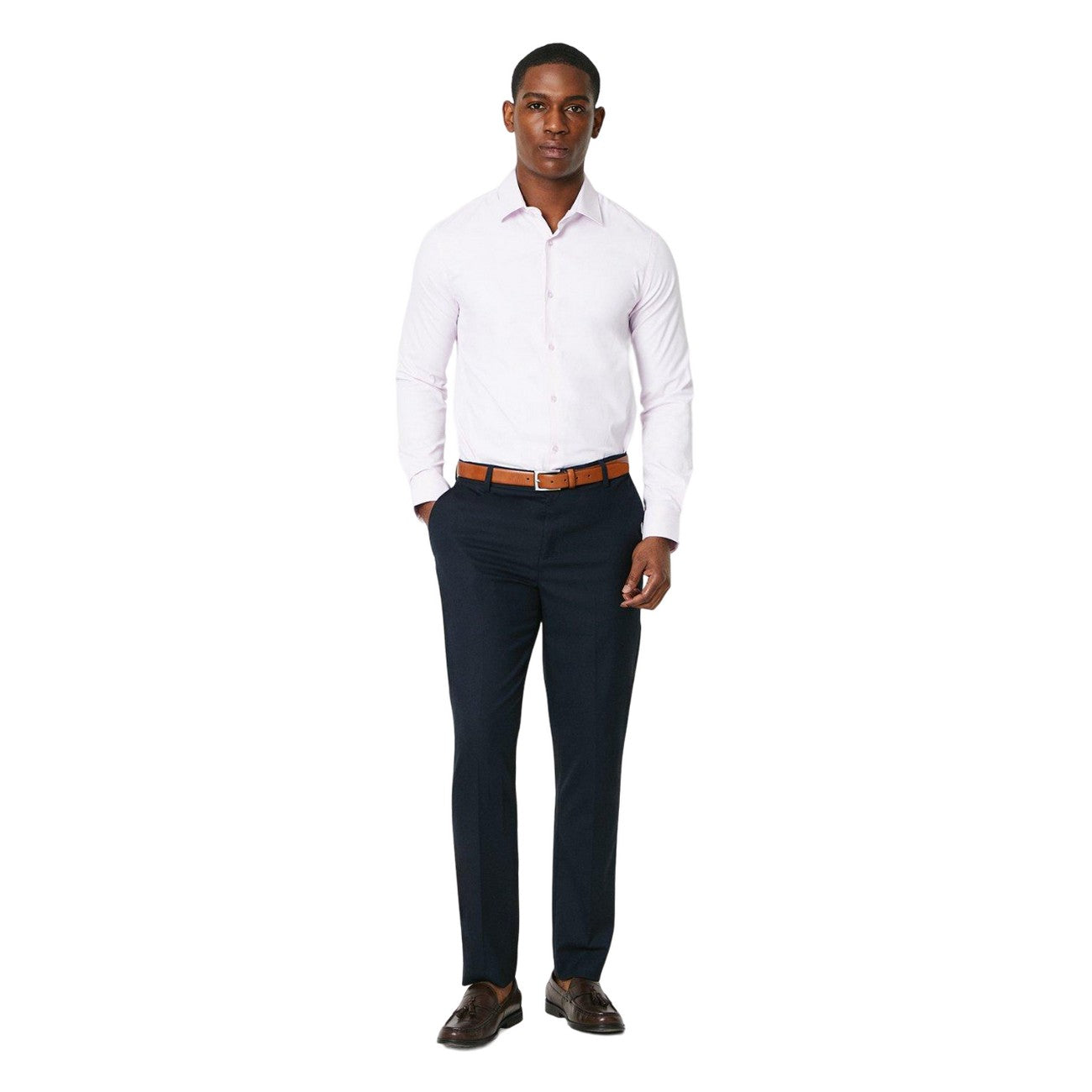 Pink - Lifestyle - Burton Mens Easy-Iron Skinny Long-Sleeved Formal Shirt